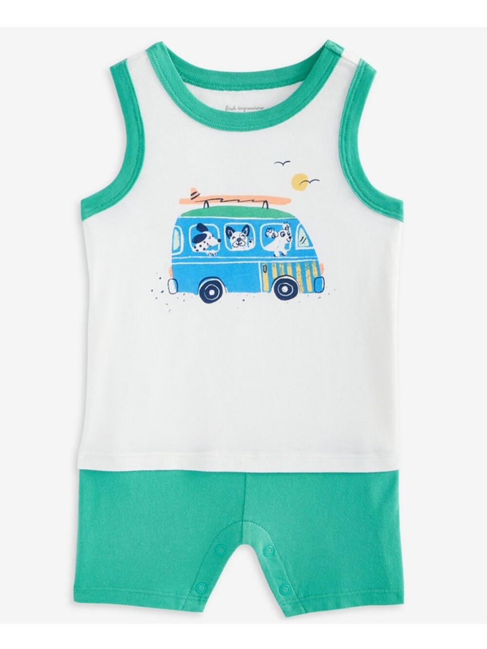 First Impressions Baby Boys Dog Graphic Colorblocked Sunsuit